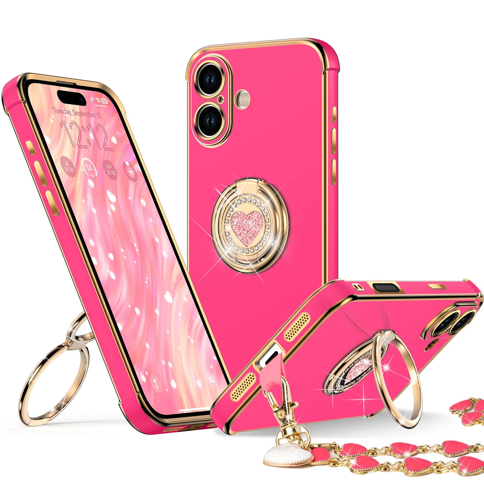 XYZ phone case for iPhone 16 Plus in Hot Pink — stylish and protective