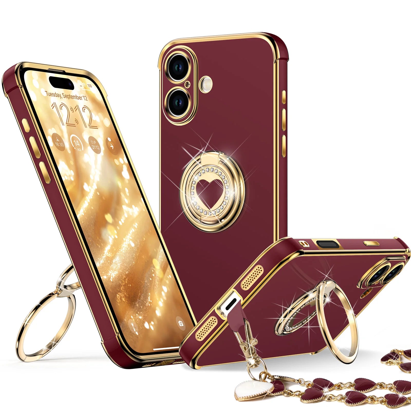 Classic Chrome iPhone 16 in Wine Red