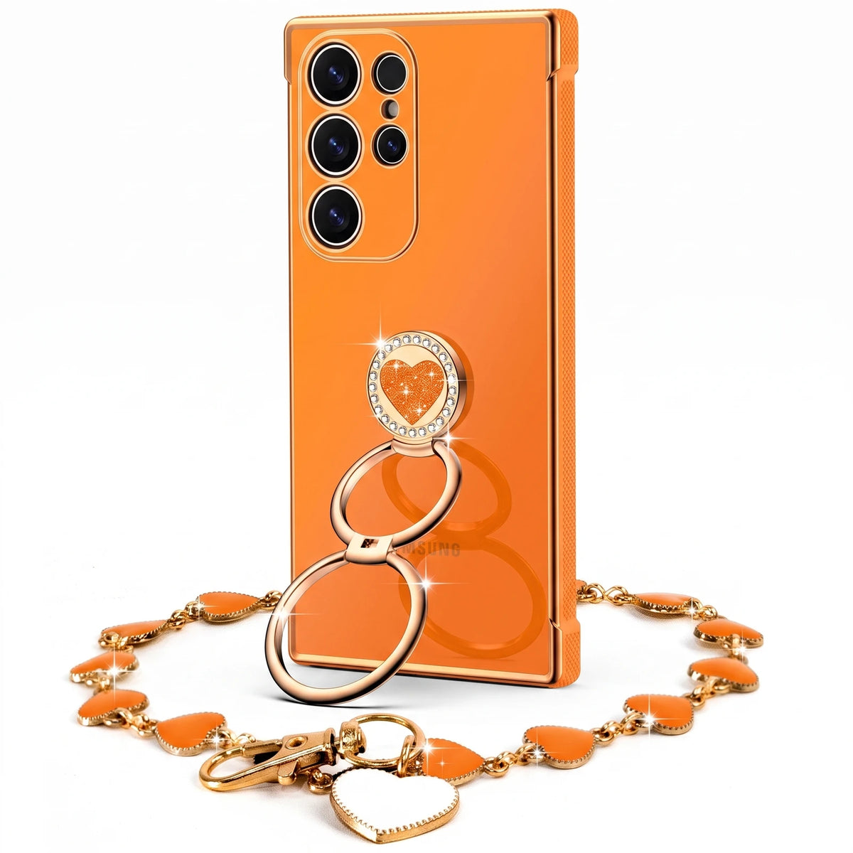XYZ Classic Chrome Set — glossy chrome finish with heart-shaped double ring stand