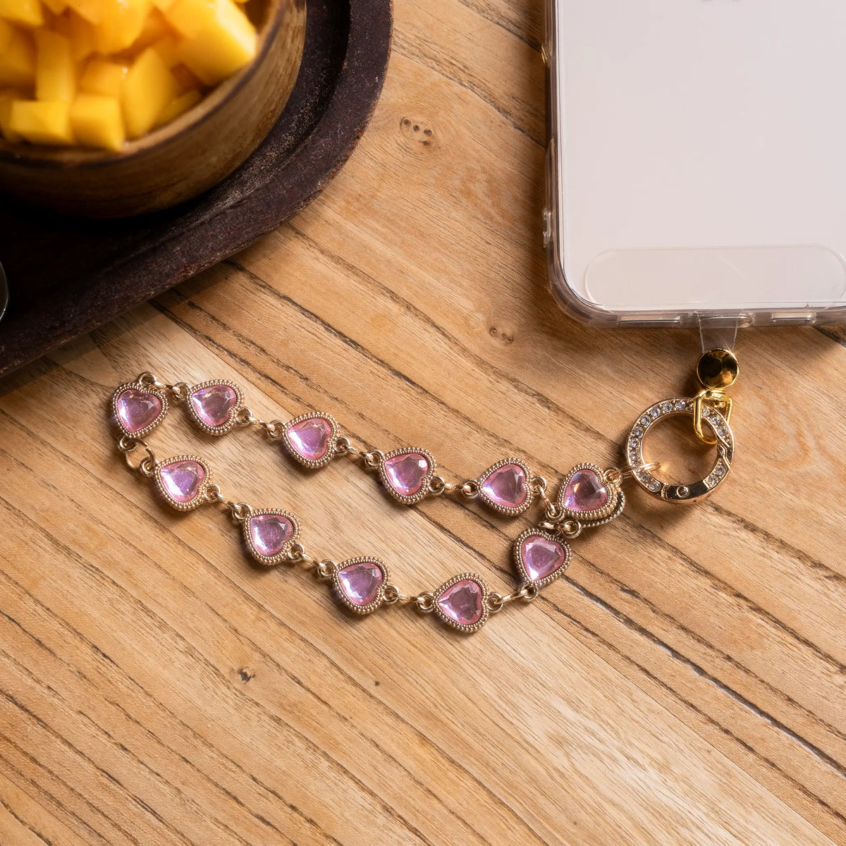 Heartstring charm strap flat lay - all-groups