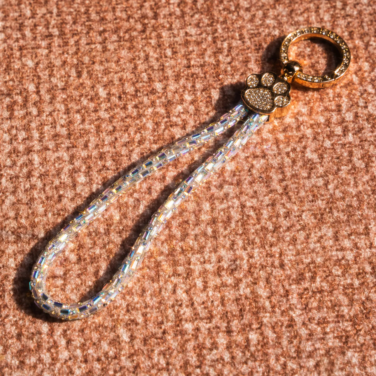 Pawfect charm strap in Silver, crystal cat paw detail - all-groups