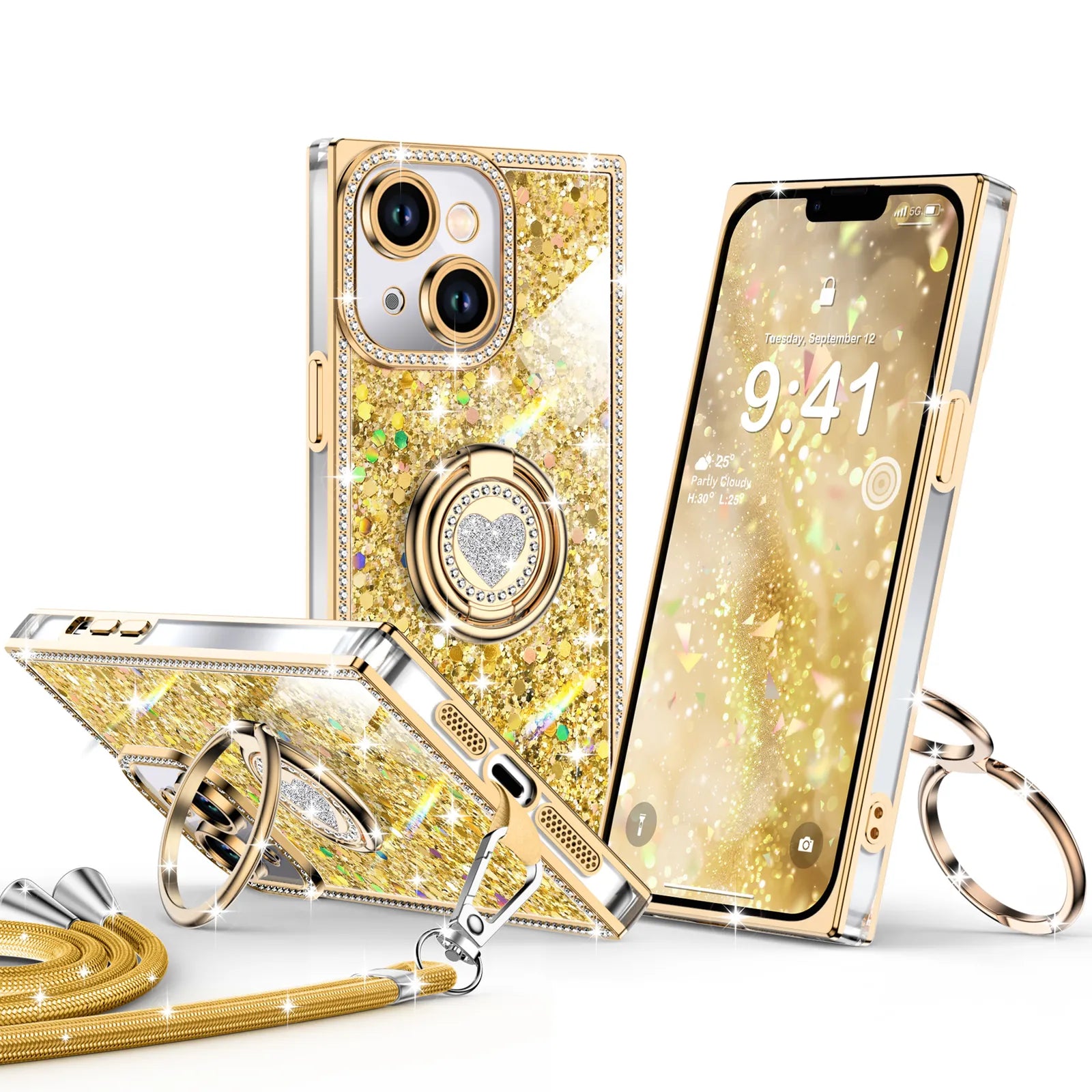Sparkle Stones Gold iPhone 13