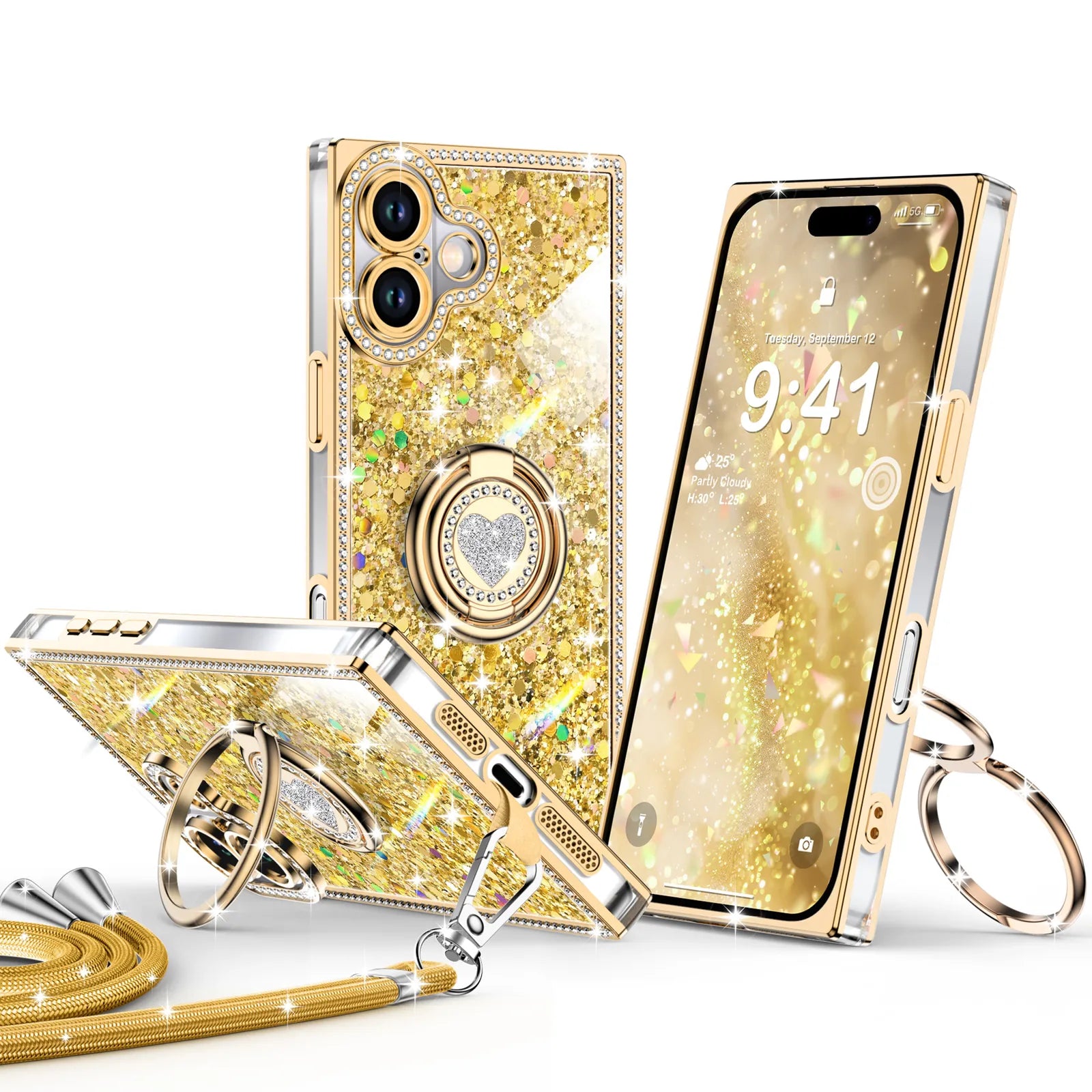 Sparkle Stones Gold iPhone 17