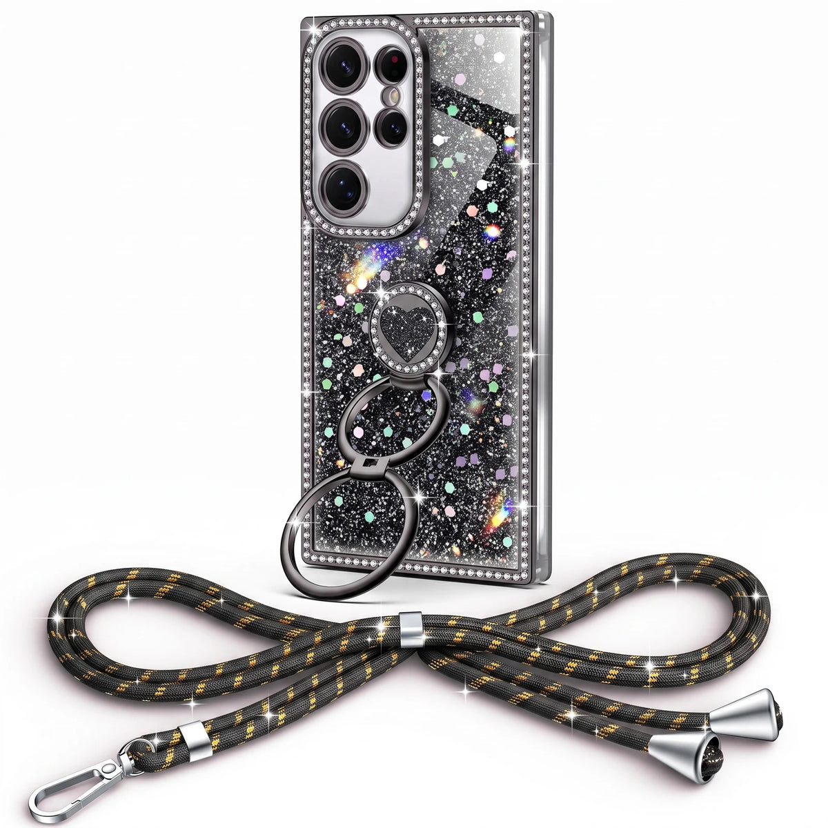 Sparkle Stones Black Galaxy S25 Ultra