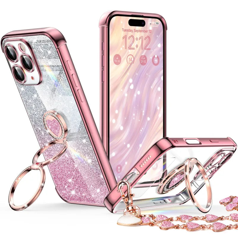 XYZ phone case for iPhone 16 Pro in Rose Gold — stylish and protective