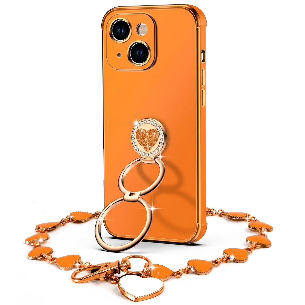 XYZ Classic Chrome Set — glossy chrome finish with heart-shaped double ring stand