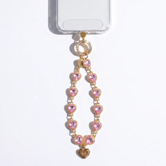 Heartstring Crystal Phone Charm Wristlet Strap
