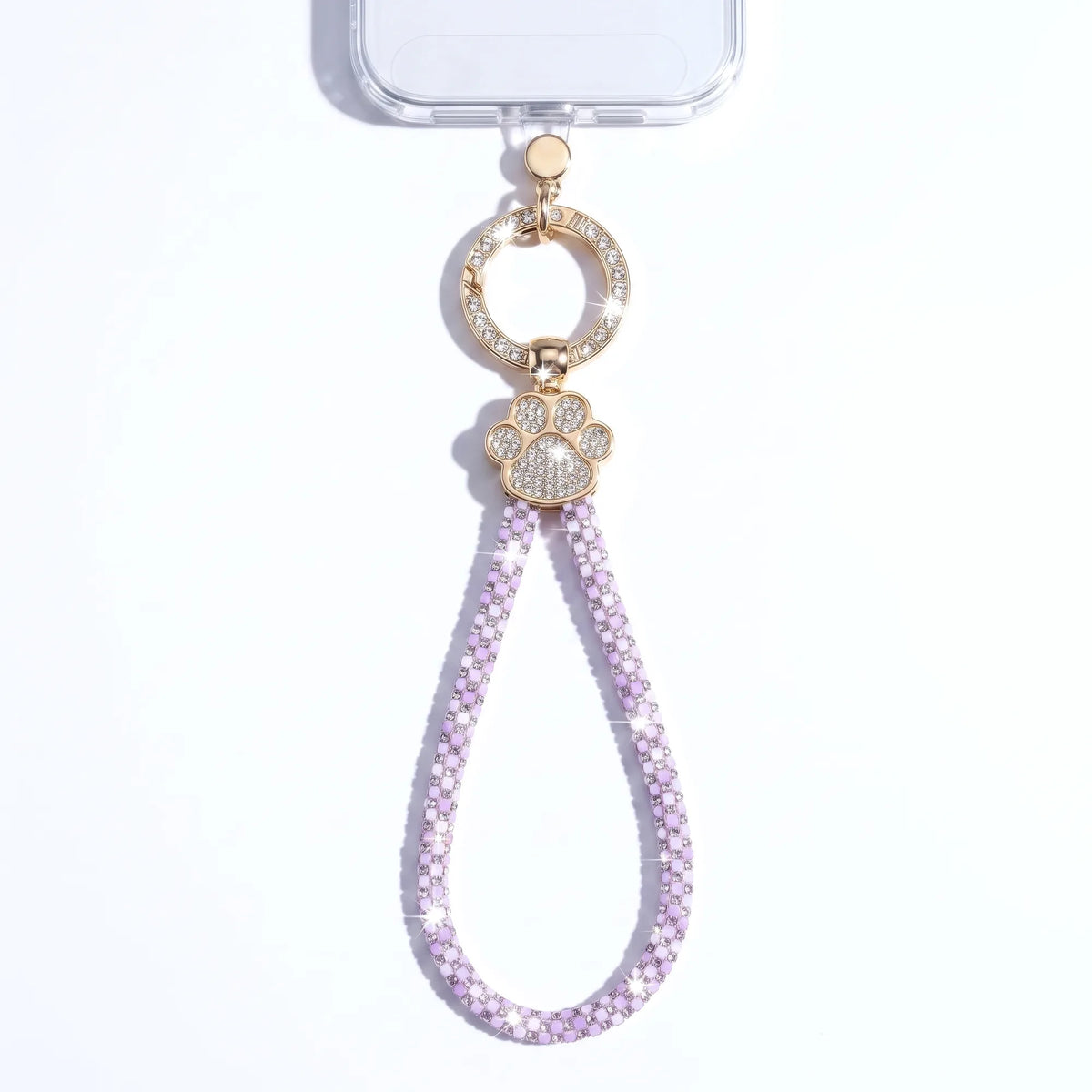 Pawfect crystal phone charm strap in Light Purple