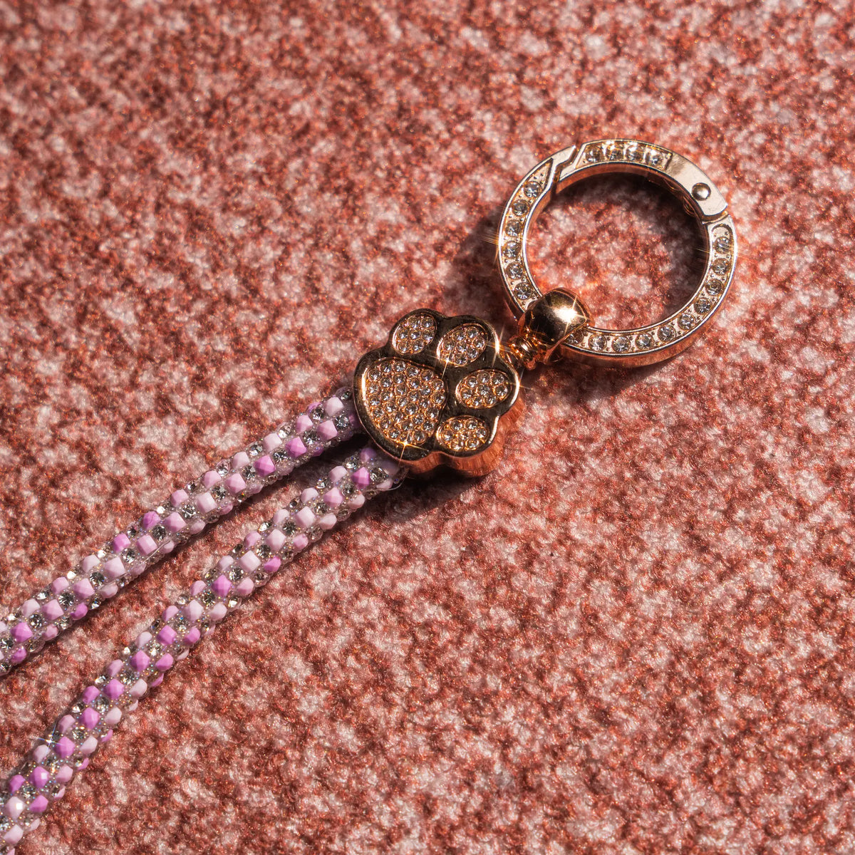 Pawfect charm strap in Pink, crystal cat paw detail - all-groups
