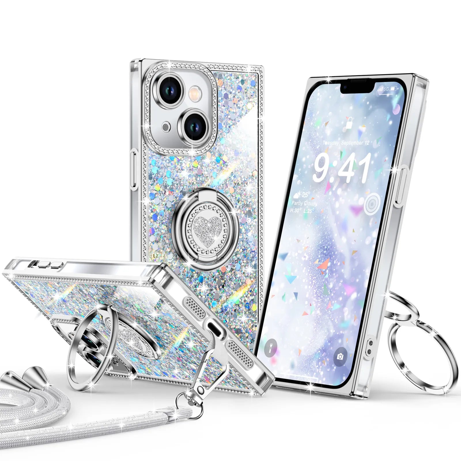 Sparkle Stones Silver iPhone 14
