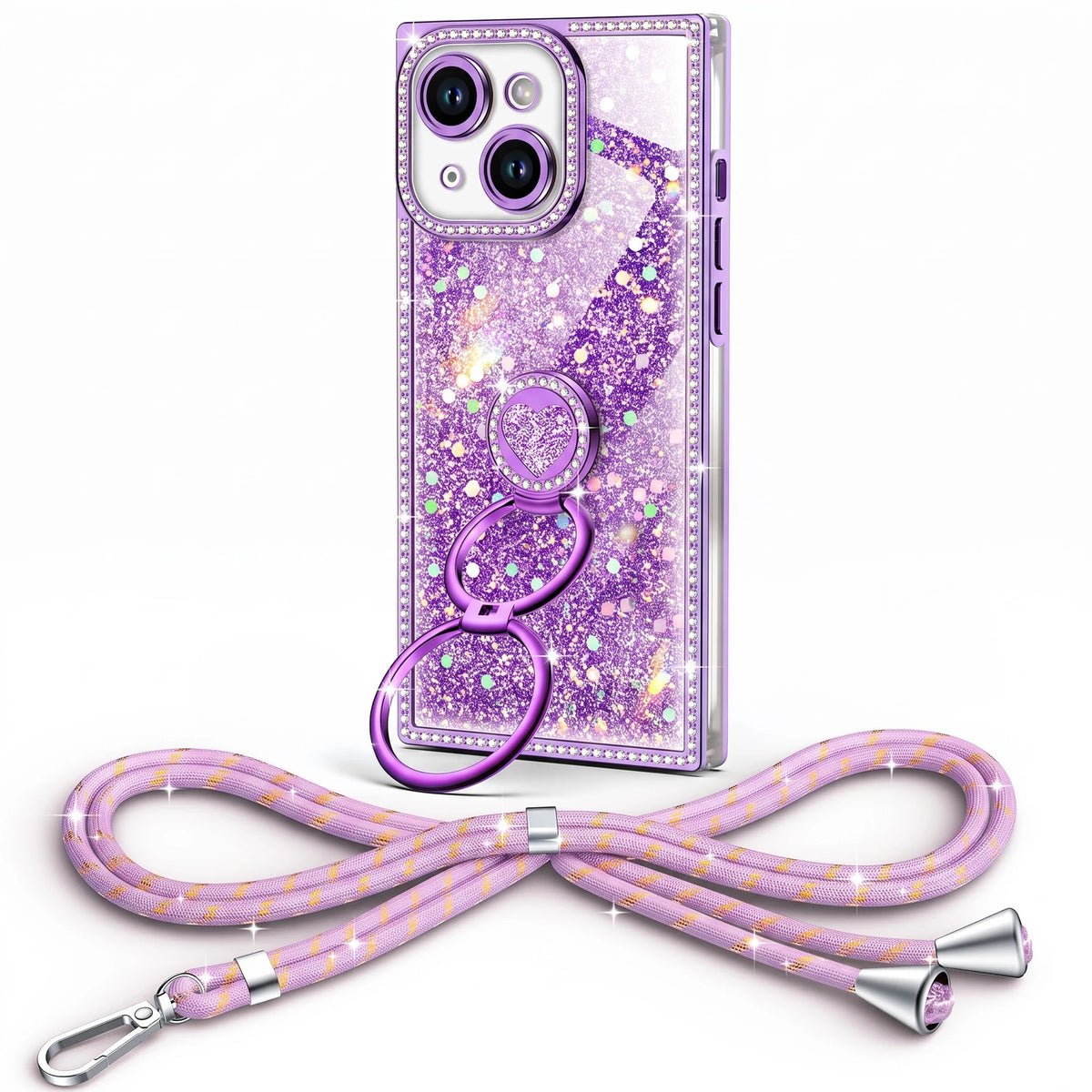 Sparkle Stones Purple iPhone 15 Plus
