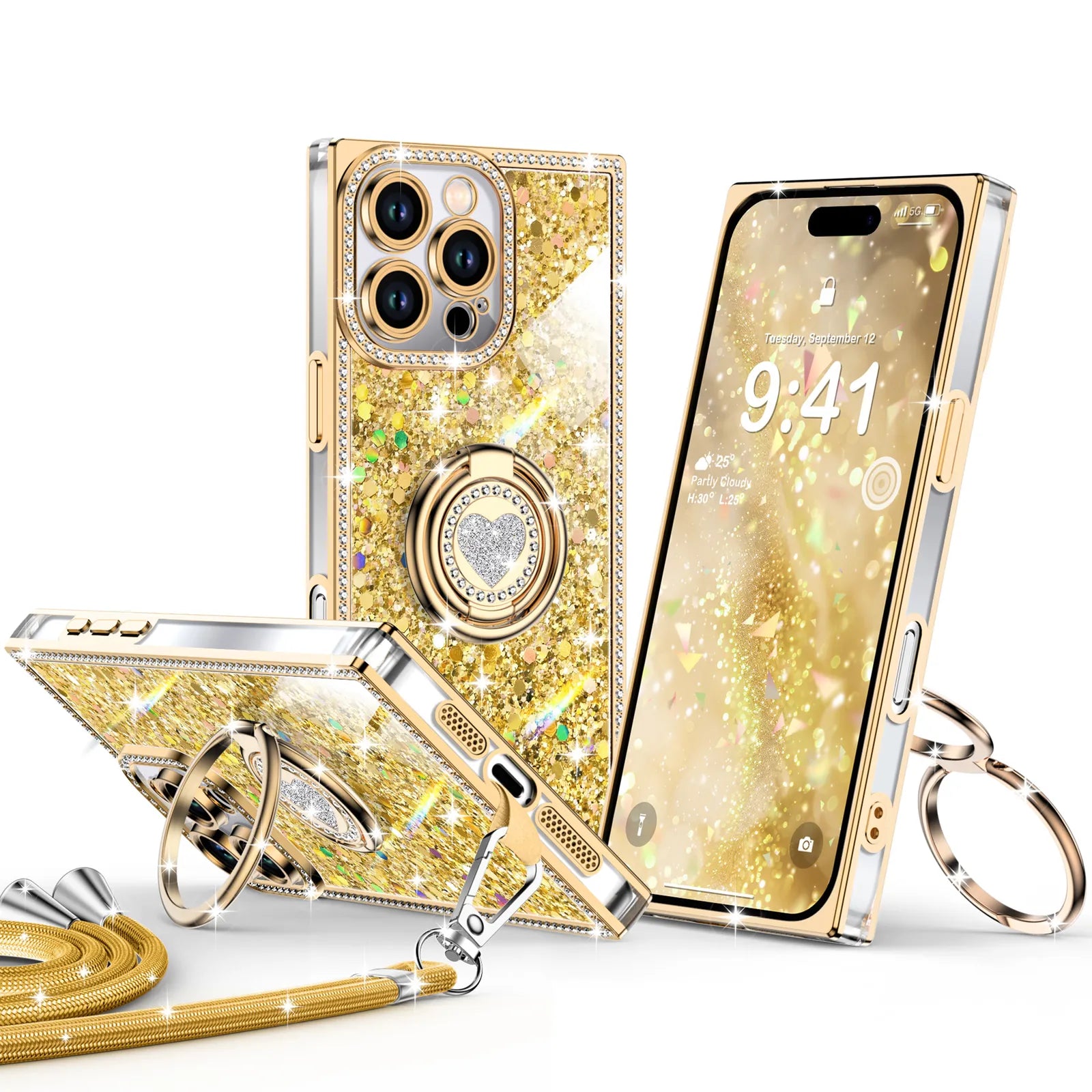 Sparkle Stones Gold iPhone 16 Pro Max