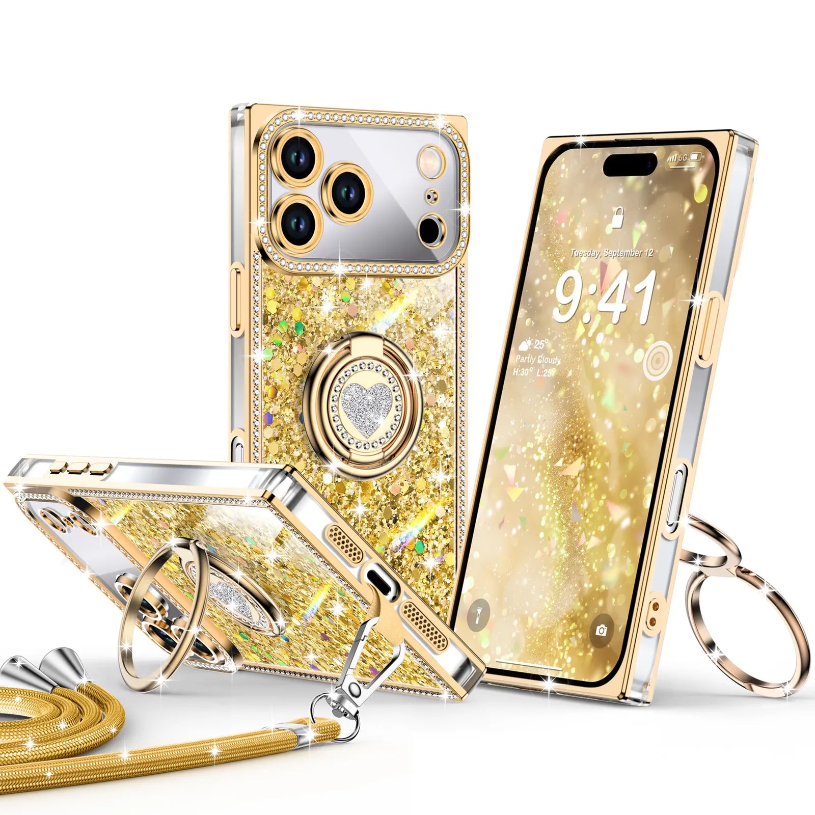 Sparkle Stones Gold iPhone 17 Pro Max