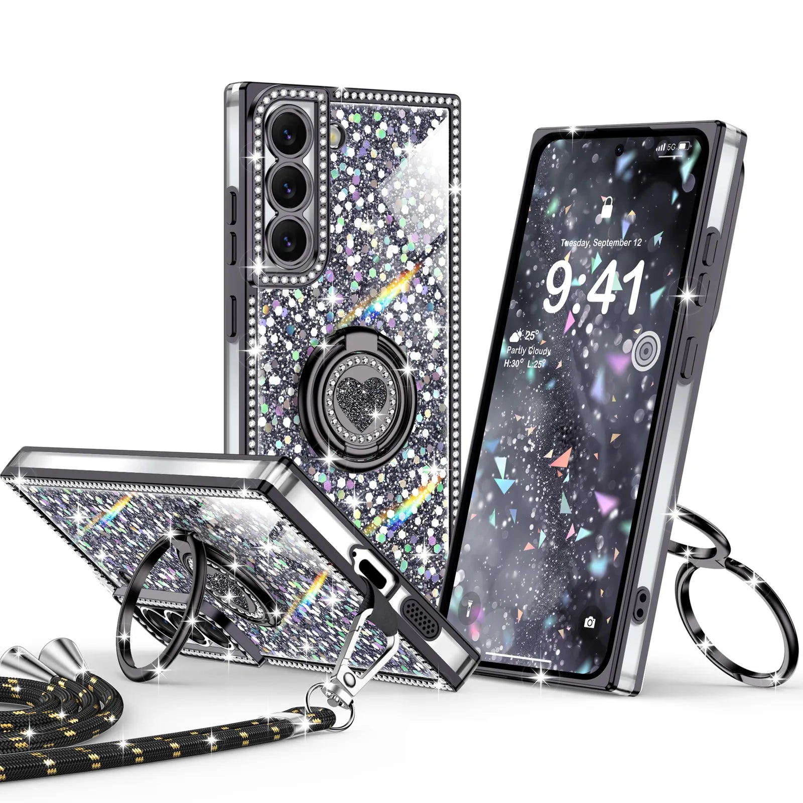 Sparkle Stones Black Galaxy S22 Plus