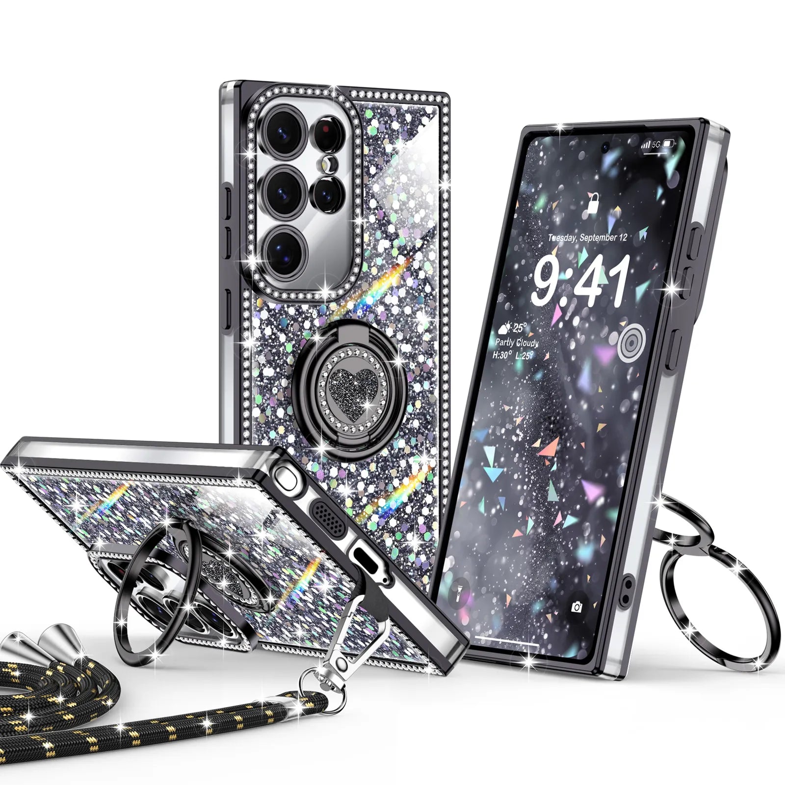 Sparkle Stones Black Galaxy S22 Ultra