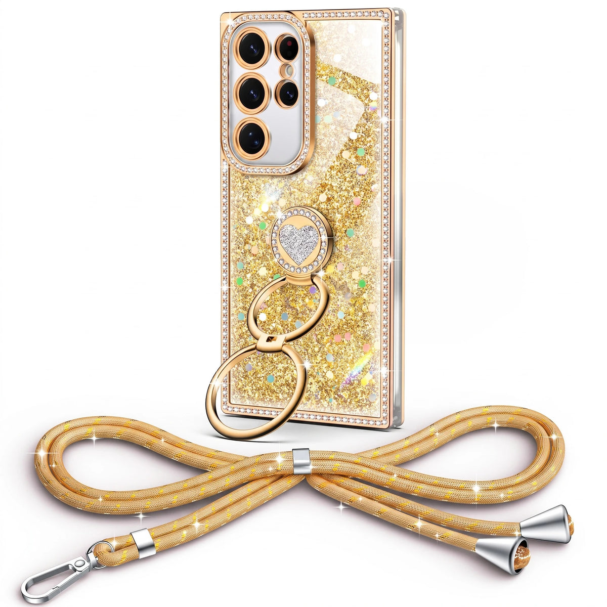 Sparkle Stones Gold Galaxy S22 Ultra