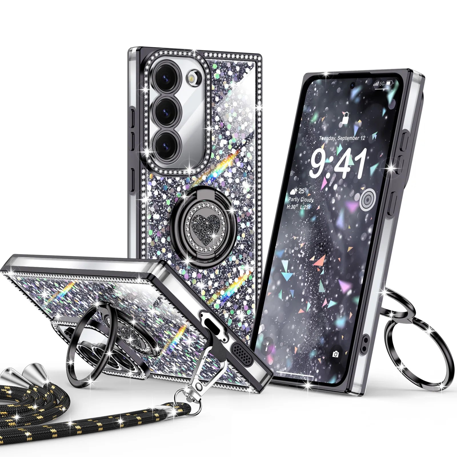 Sparkle Stones Black Galaxy S23 Plus