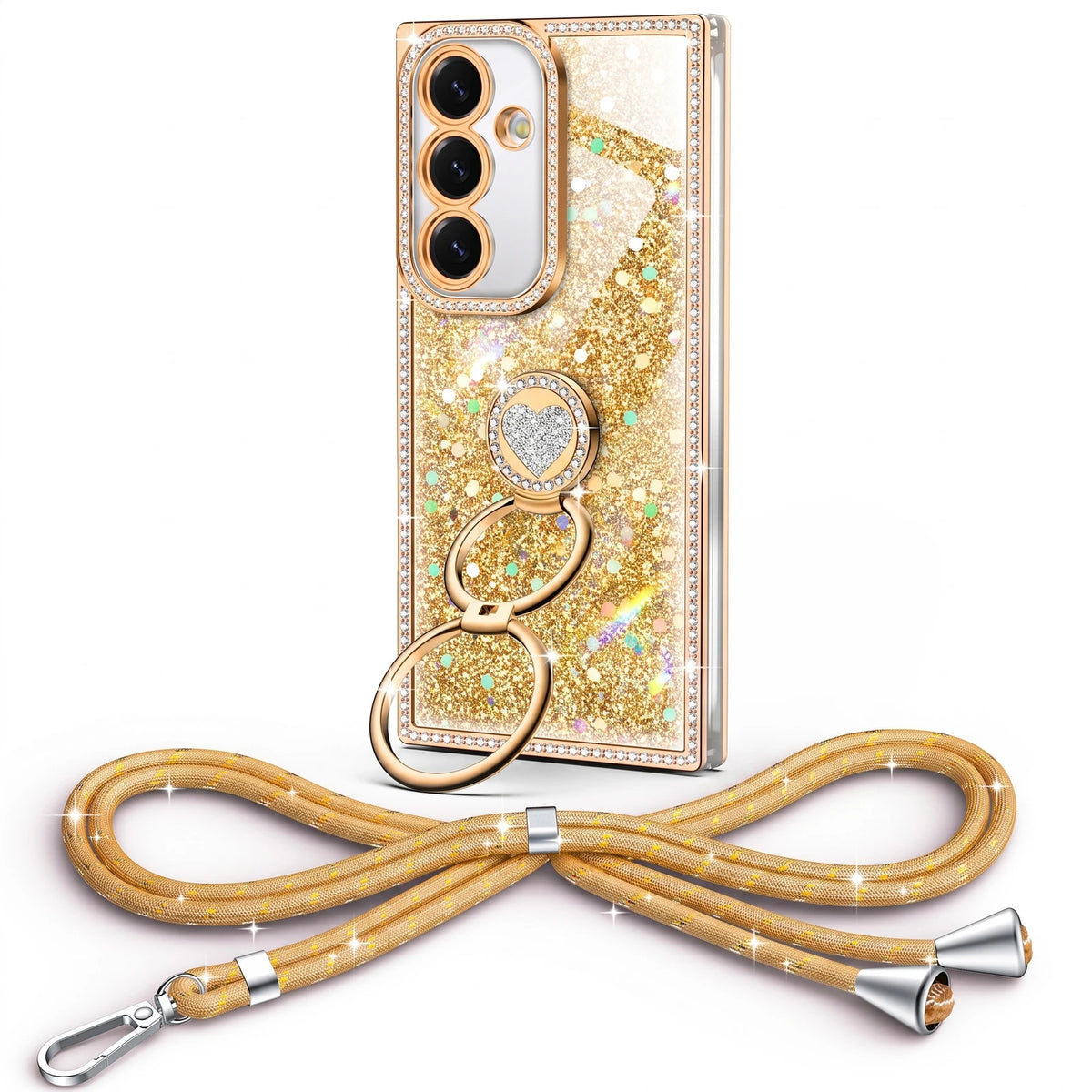Sparkle Stones Gold Galaxy S25 Plus