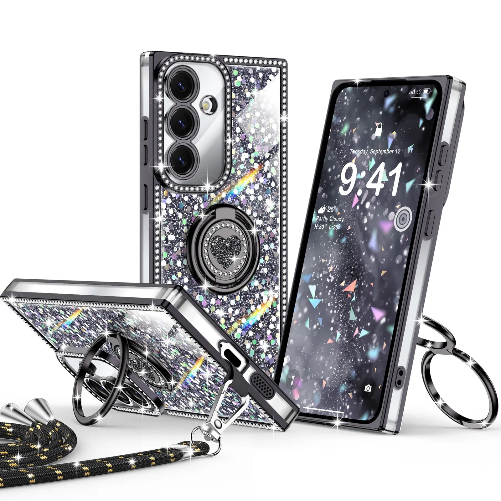 Sparkle Stones Black Galaxy S25