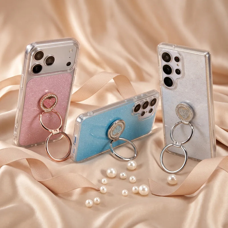 XYZ Stardust Phone Case for iPhone 17 Pro Max in Pink — dazzling glitter back with shockproof drop protection all-groups