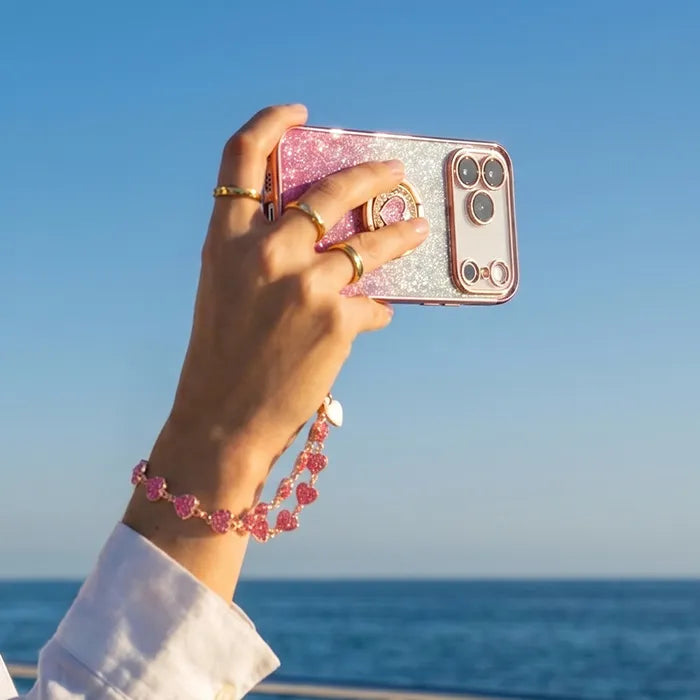 XYZ Super Shine Set — glittery chrome finish with rotating heart ring stand, by the ocean all-groups